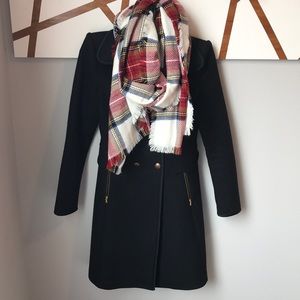 ZARA Black 75% wool coat size S